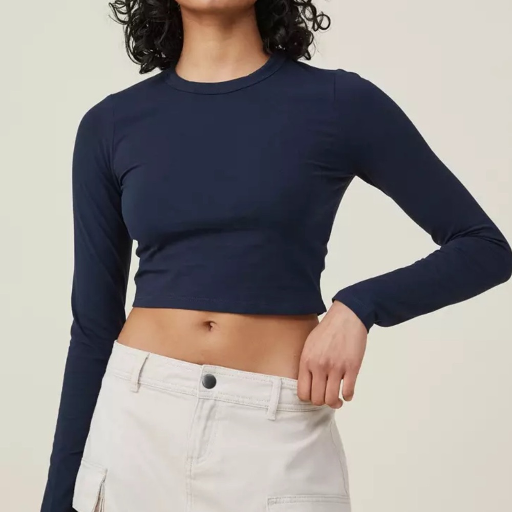 Cotton On Blue Crop Long Sleeve